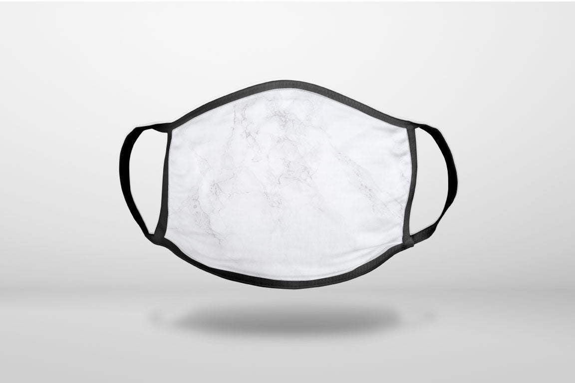 White Grey Marble Carrara - 3-Ply Reusable Soft Mask Covering, Un – DistinctInk