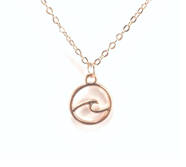 rose gold wave necklace