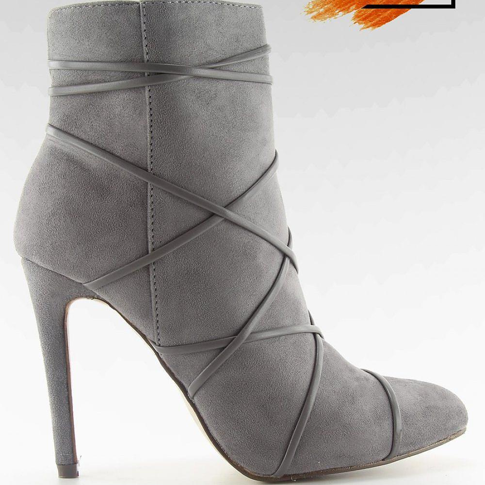 gray high heel boots