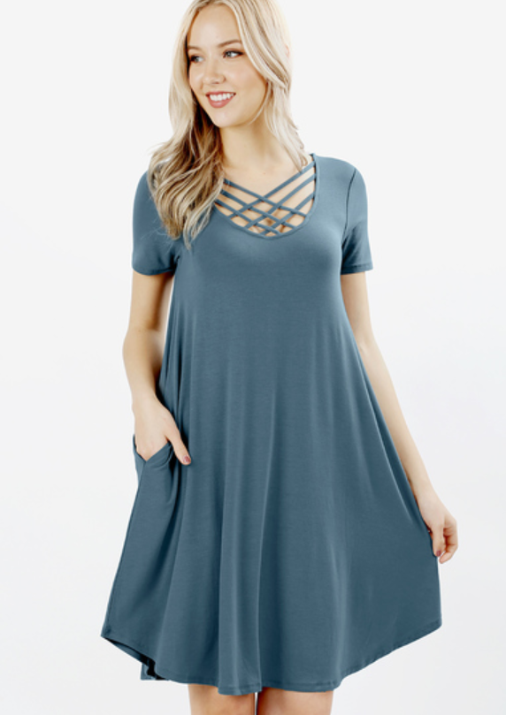 Solid Lattice Dress – Southern Angel Boutique