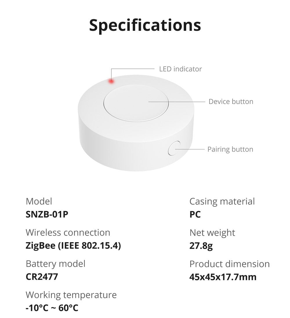 SONOFF Zigbee Wireless Switch (SNZB-01P) — ameriDroid