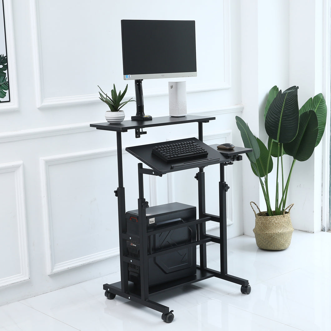 Unicoo Height Adjustable Sit Stand Workstation Mobile Standing