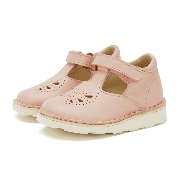 Poppy Velcro T-bar Shoes Nude Pink 