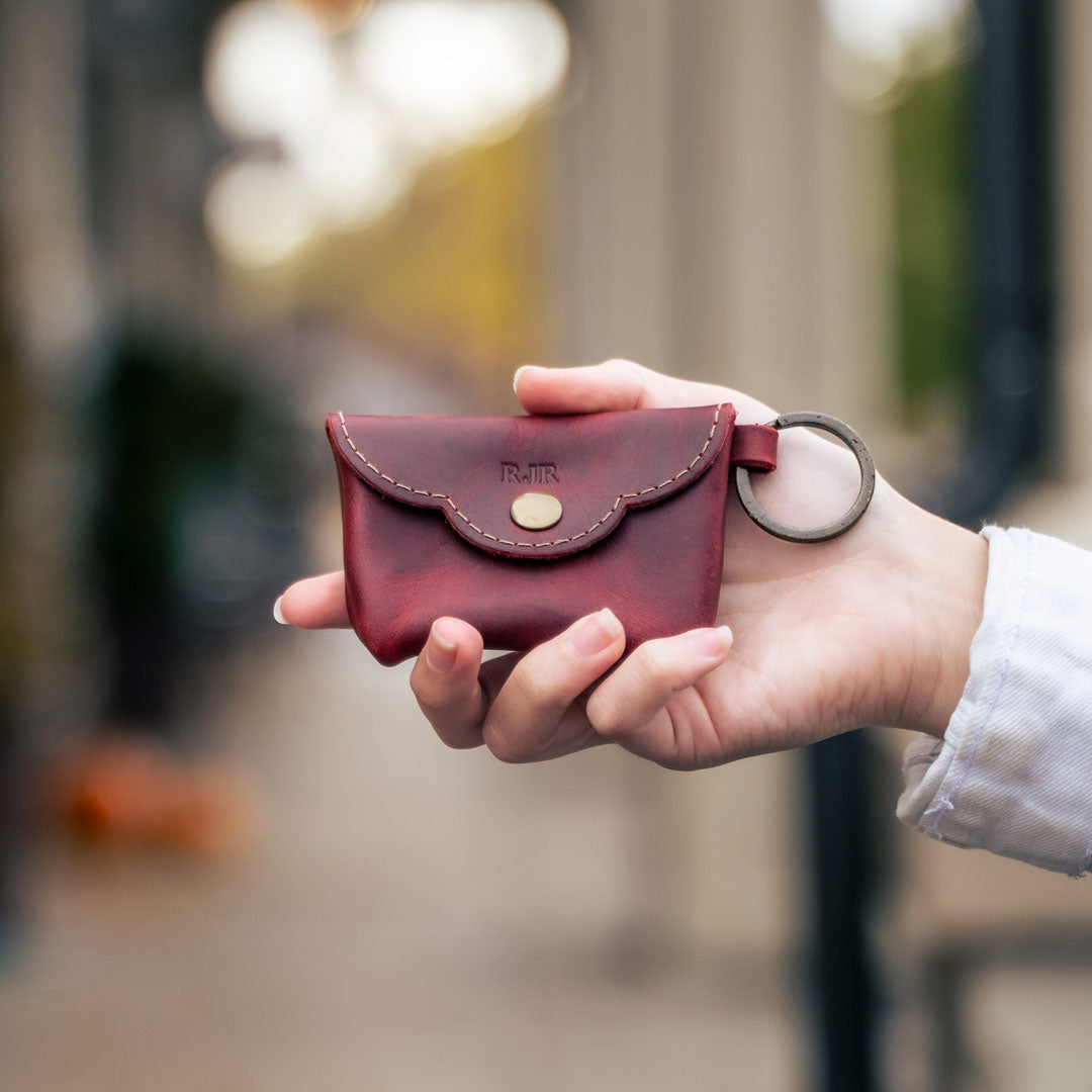 Personalized Fine Leather Clutch with Insert - The Moriah, Brown / No insertat Holtz Leather