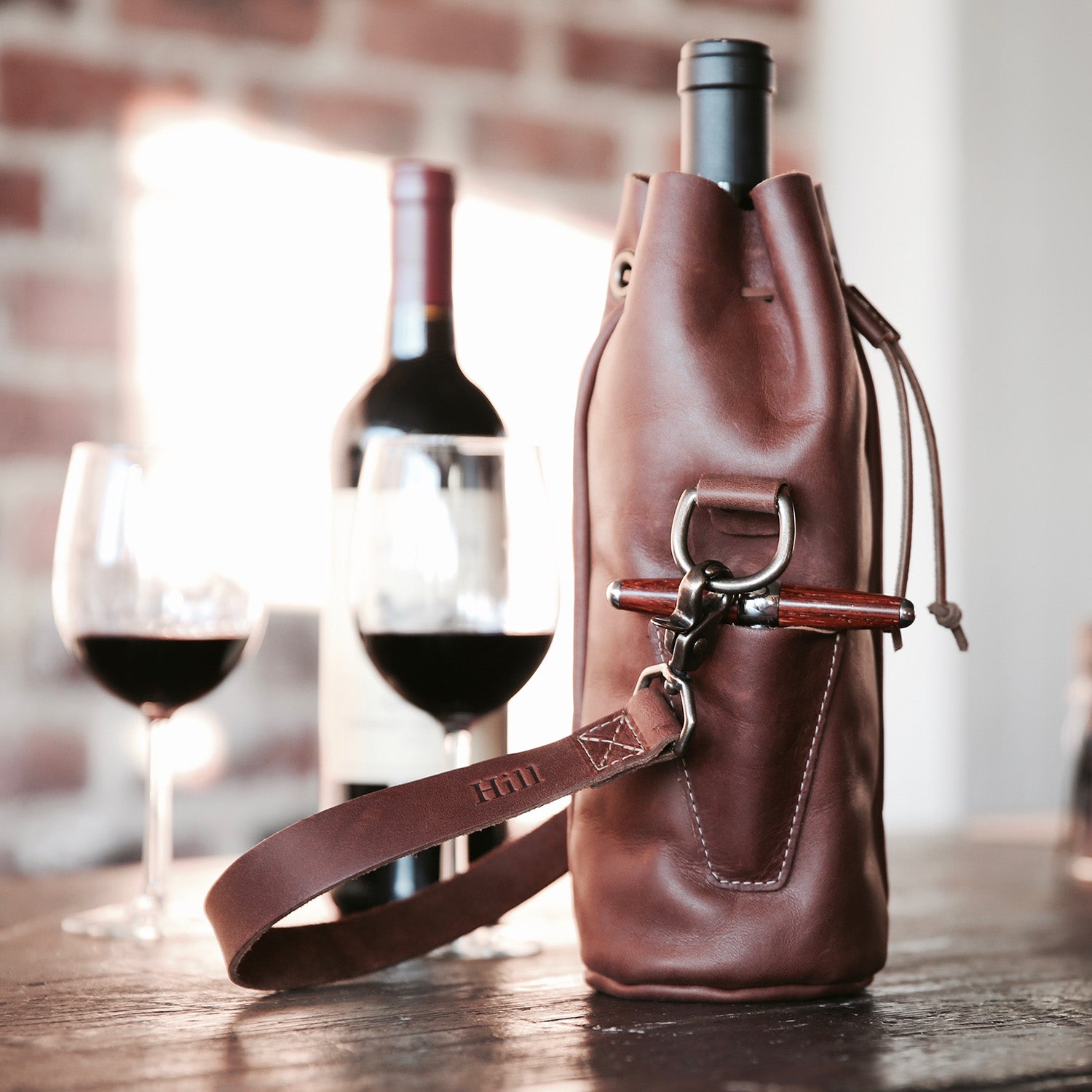 VIVO | Leather 2 Bottle Wine Tote (SLC-901) - Sarge Leather Co.
