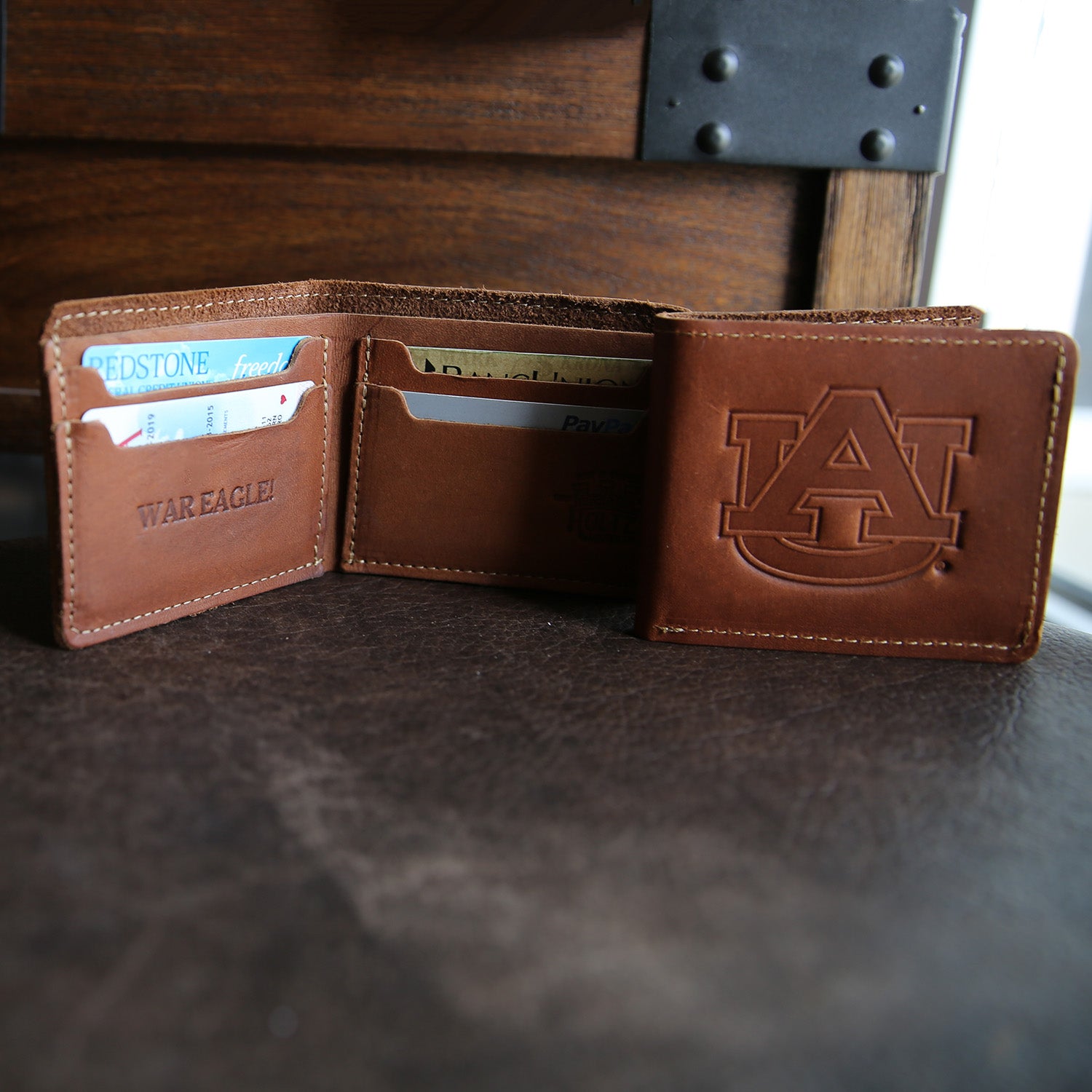 Personalized Mens Bifold Wallet - The Big Dixie - Leather Wallet, Brownat Holtz Leather