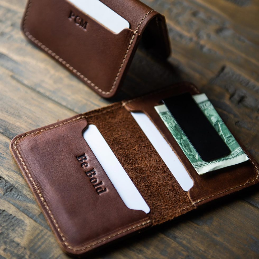 The Gates Personalized Fine Leather Bifold Money Clip Wallet – Holtz ...