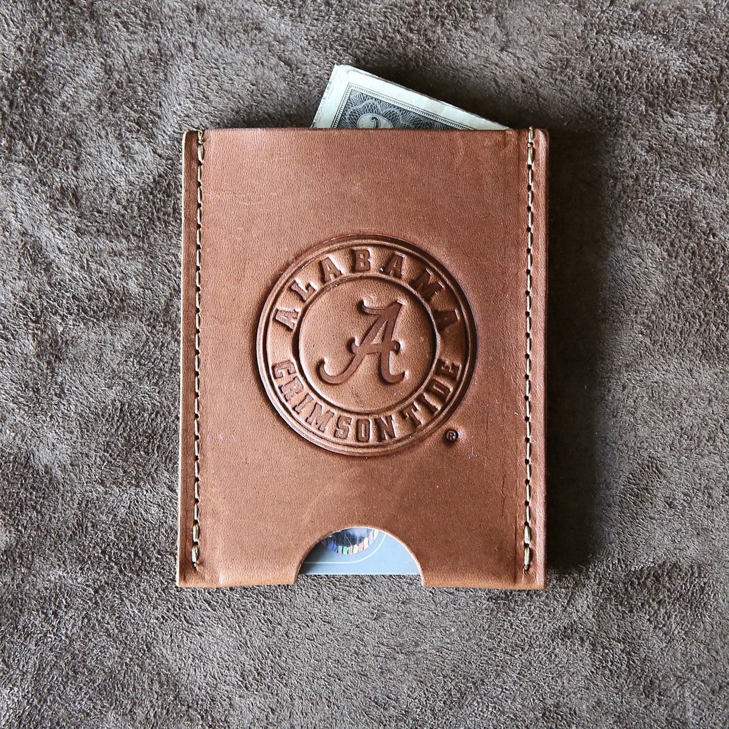 The Jefferson Personalized Fine Leather Card Holder Wallet, Brownat Holtz Leather