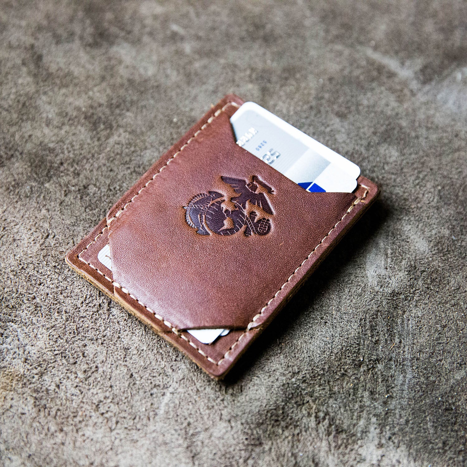 The Gates Personalized Leather Bifold Money Clip Front Pocket Wallet, Brownat Holtz Leather
