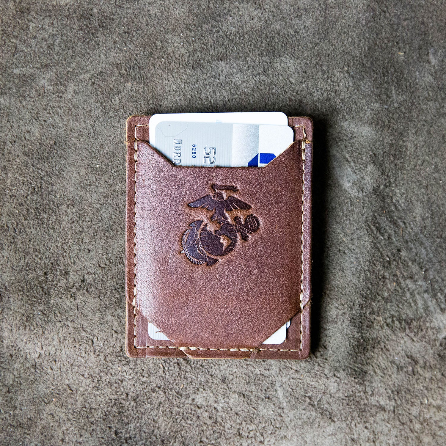 The Gates Personalized Leather Bifold Money Clip Front Pocket Wallet, Brownat Holtz Leather