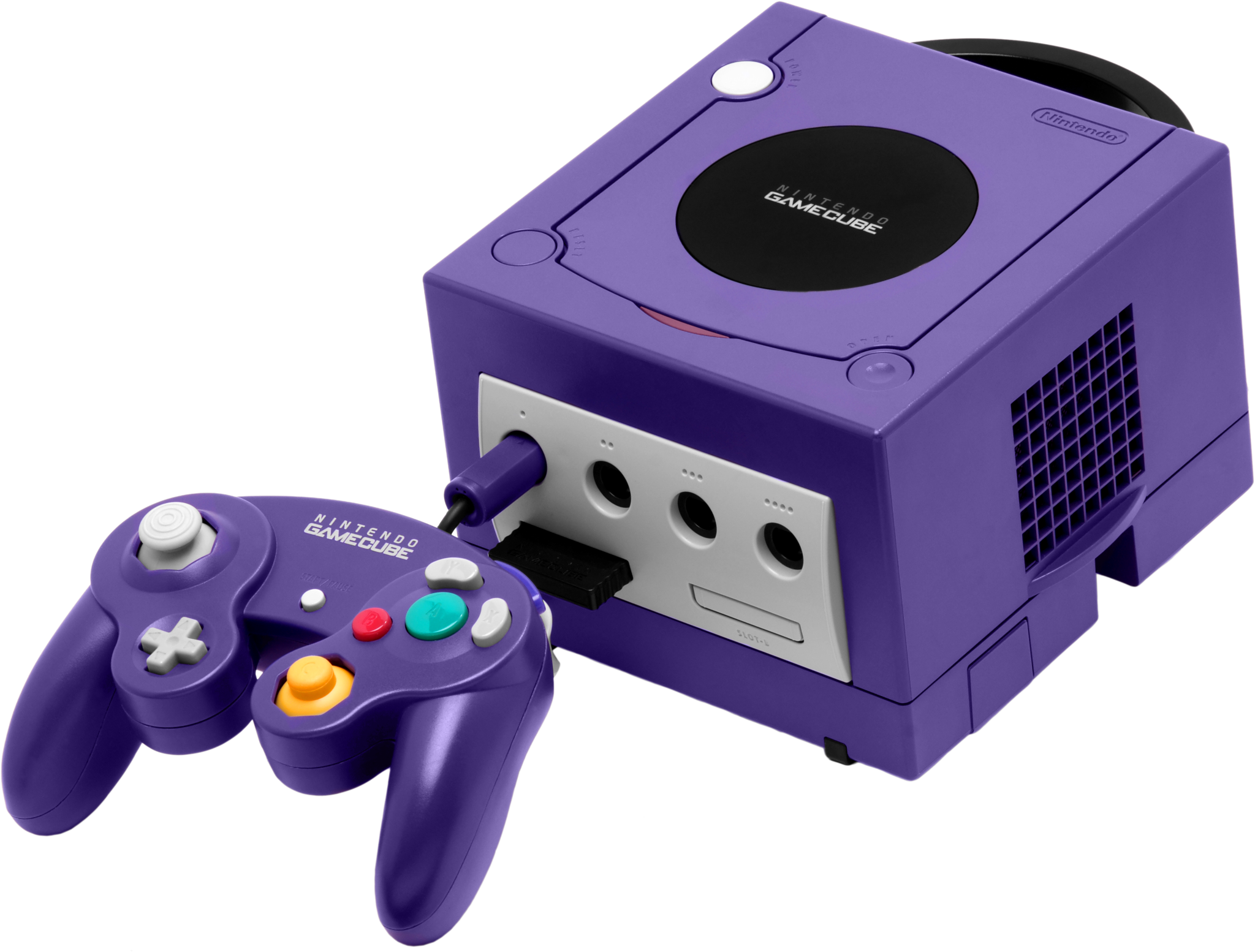 Gamecube купить. Игровая приставка Nintendo GAMECUBE. Nintendo GAMECUBE экран. Nintendo GAMECUBE 2009. Фиолетовая консоль Нинтендо.