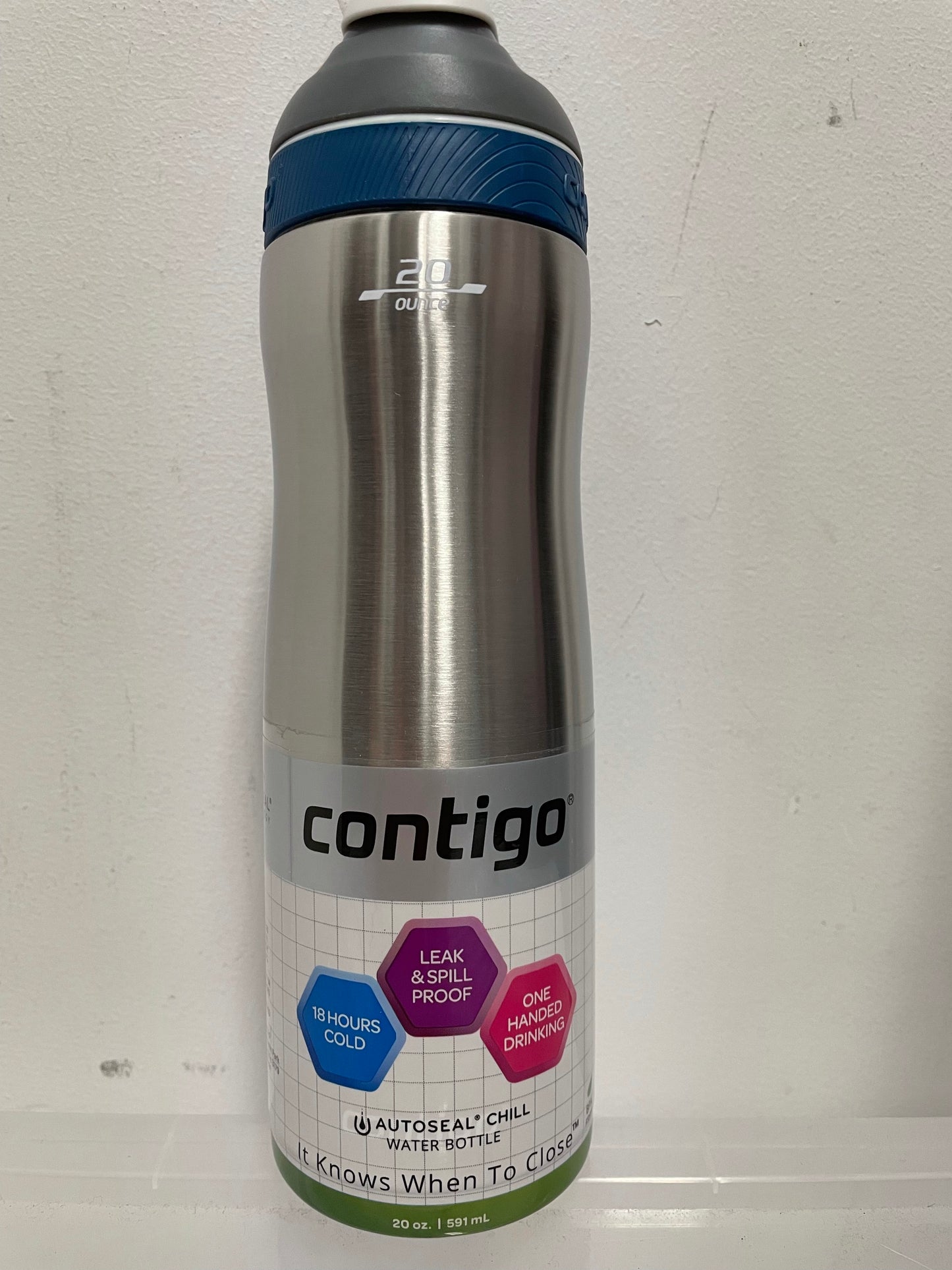  Contigo Autoseal Cortland Water Bottle, 24 Oz, Greyed