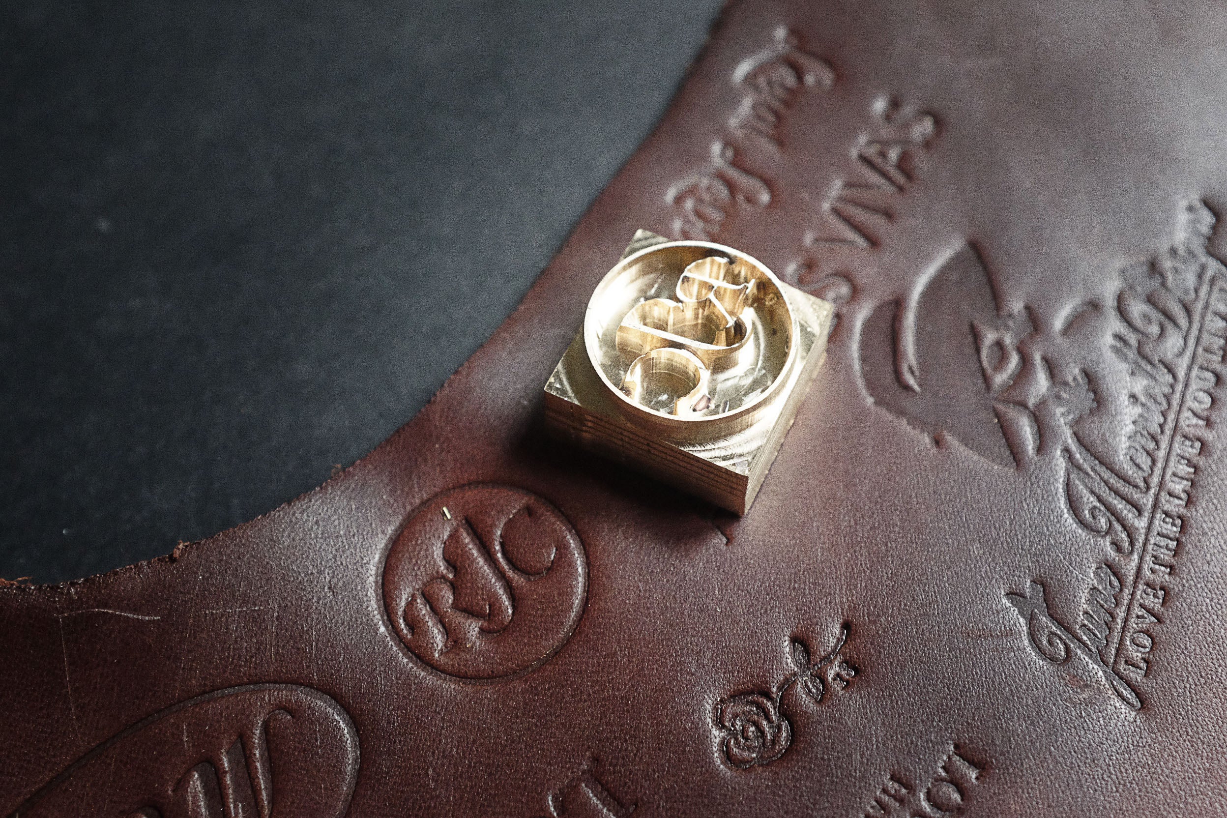 Get your custom-stamp made for your leather projects on Am-leathercraft.com