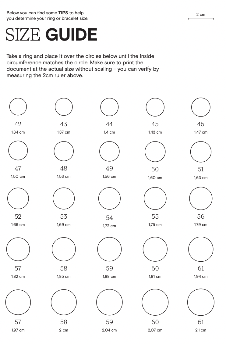 STAVRO SIZE GUIDE