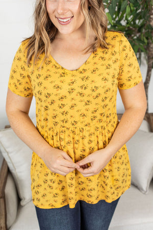 Michelle Mae Sarah Ruffle Top - Yellow Floral