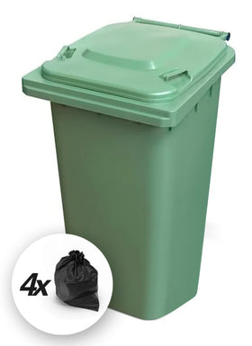 capacity of a green 240 litre garden wheelie bin