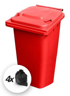 capacity of a red 240 litre paper wheelie bin