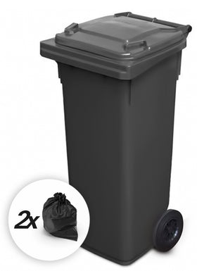 Black 120 Litre Wheelie Bin