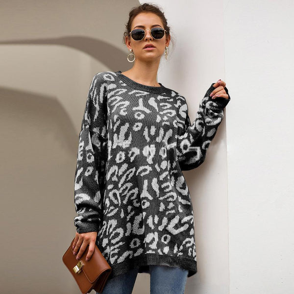 Brynn - Leopard Long Oversize Sweater – Fray