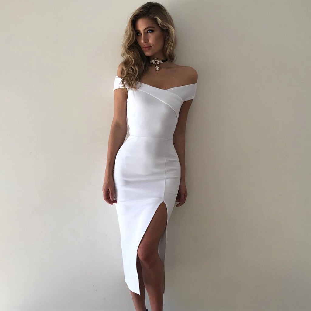 Mia - Off the Shoulder Split Dress – Fray