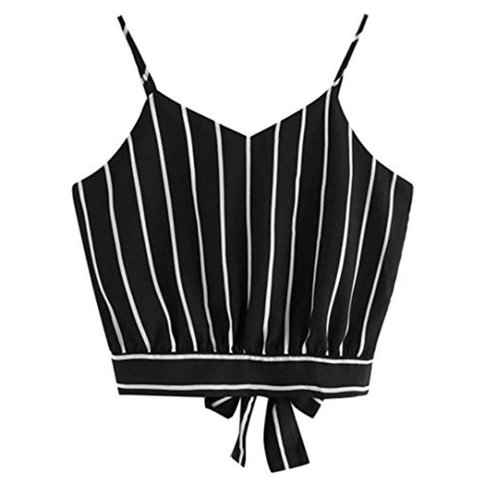 Striped V-Neck Cami Crop Top – Fray