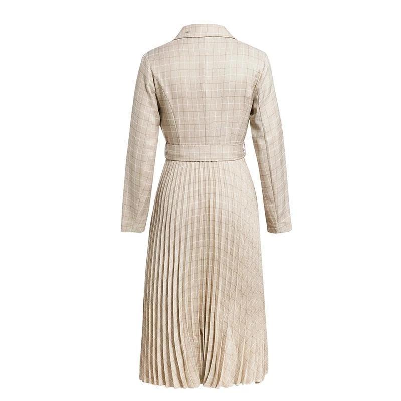 Skylar - Pleated Belt Plaid Dress – Fray