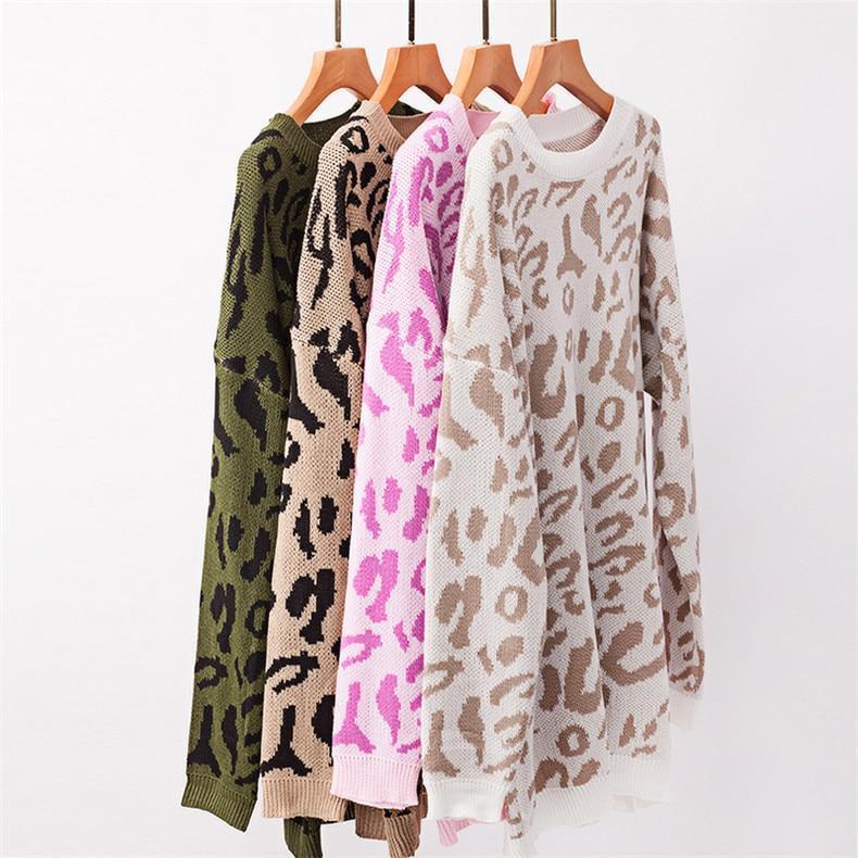 Brynn - Leopard Long Oversize Sweater – Fray