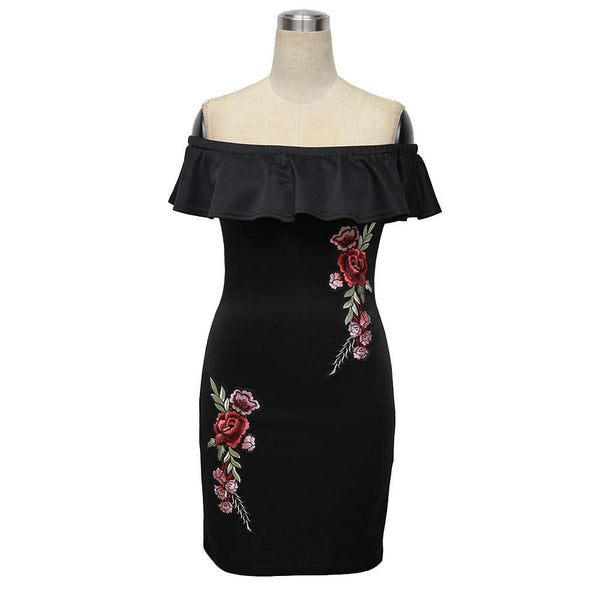 Vintage Off-Shoulder Rose Dress – Fray