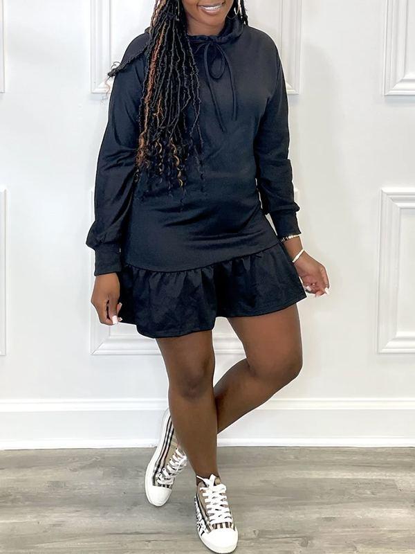 Ruffle Hoodie Dress