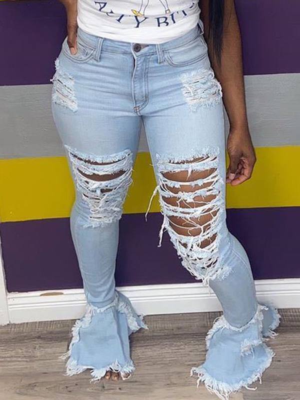 flare jeans with rips