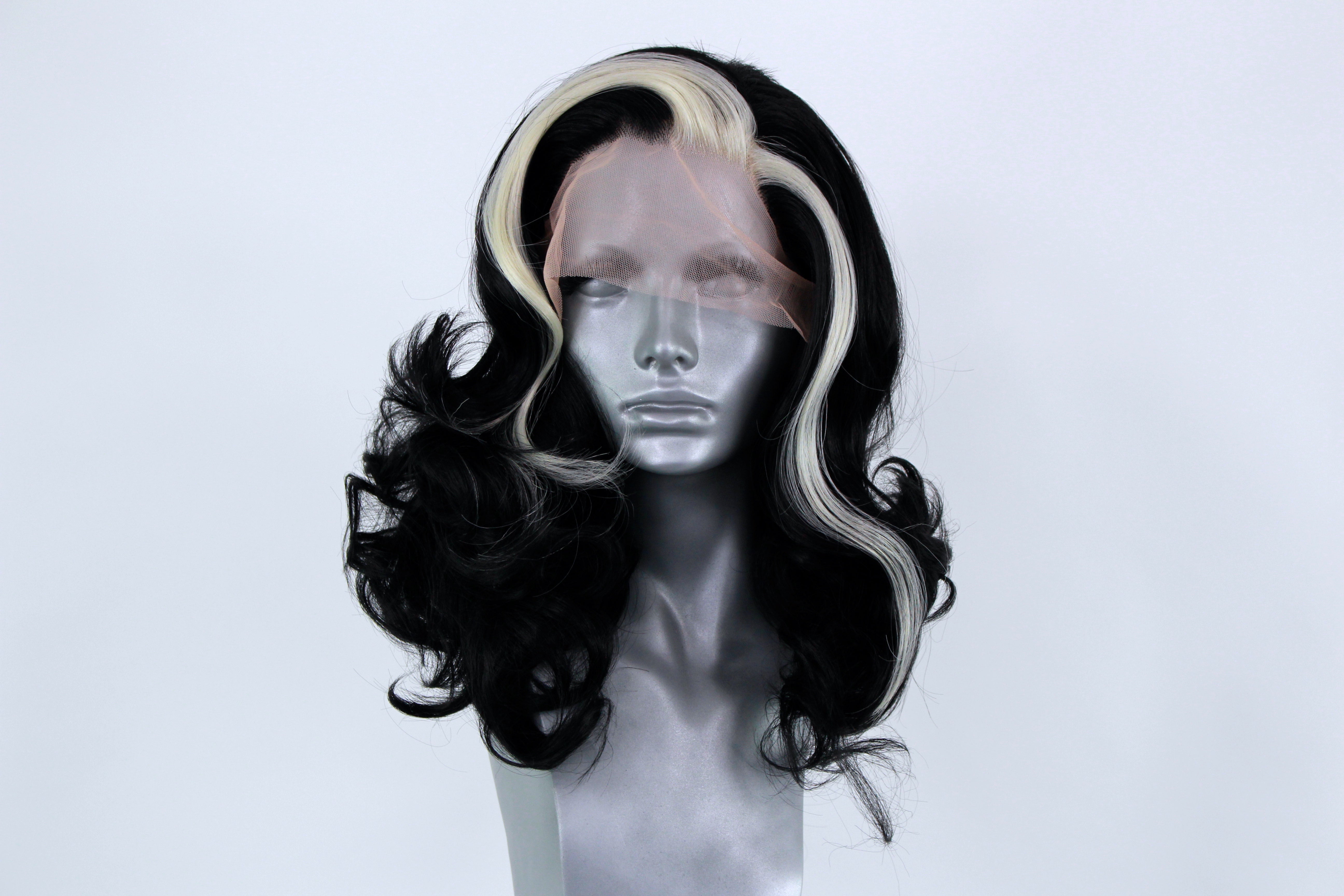 Marilyn- Platinum Streaked Black – Webster Wigs