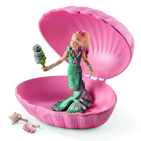 Schleich 70564 Mermaid with Baby Seal in Shell New Release 2018