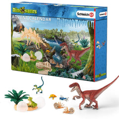 Exclusive Dinosaurs Advent Calendar  Schleich 97152  Introduced: 2016; Retired: 2016  Include Exclusive: Velociraptor, Young velociraptor and T-Rex young, Yellow frog, Flying fish, and Ammonite.