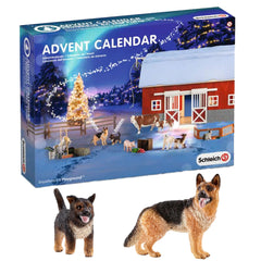 Exclusive German Shepherd Dog and German Shepherd Puppy  Schleich 97022  Introduced: 2014; Retired: 2014  From the Advent Calendar "Chritsmas on the Farm"