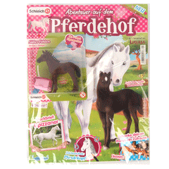 Lipizzan foal with grooming set  Schleich 82923  Introduced: 2014; Retired: 2014   Special Edition Schleich Bayala Magazine Editions - In late 2014 and early 2015, three special magazines were issued with the title "Pferdehof" ( Horse farm ).