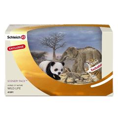 Schleich Animal Babies Scenery Pack  Schleich 41391  Introduced: ; Retired:   Special Edition Tiger Cub, Panda Cub 14331, Asian Elephant Calf 14655 and Pogona Lizard 14675