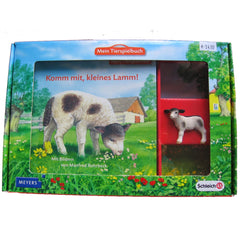 White and Black Lamb  Schleich 82814   Introduced: 2012; Retired: 2012  In 2012 Schleich provided animals for a cooperative children's book series called Mein Tierspielbuch produced with the publishing company Meyer.