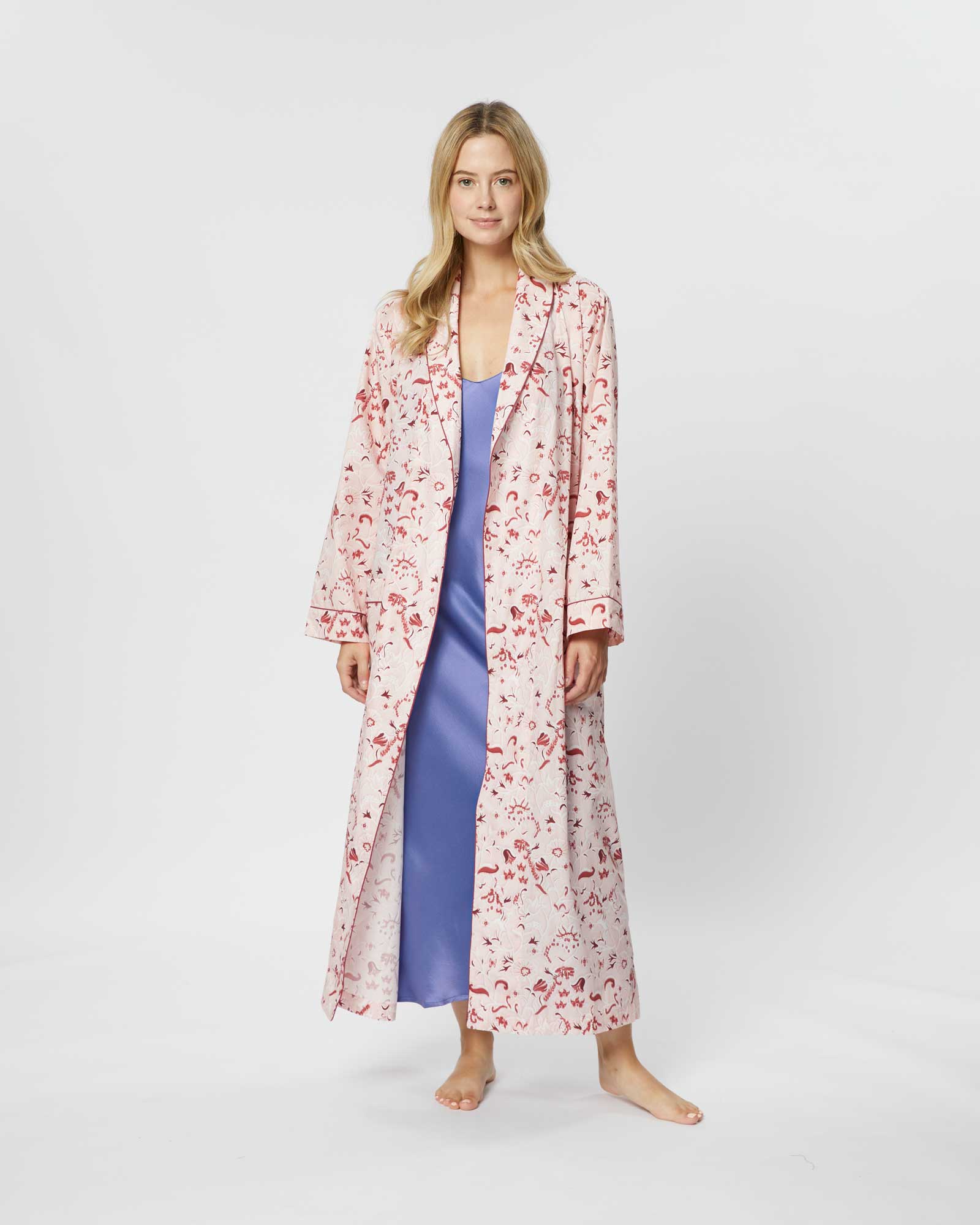 Image of Women's Classic Cotton Dressing Gown - Cassey Floral
