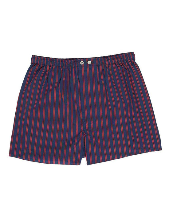 Download Men's Navy Green Stripe Two-Fold Cotton Boxer Shorts ...