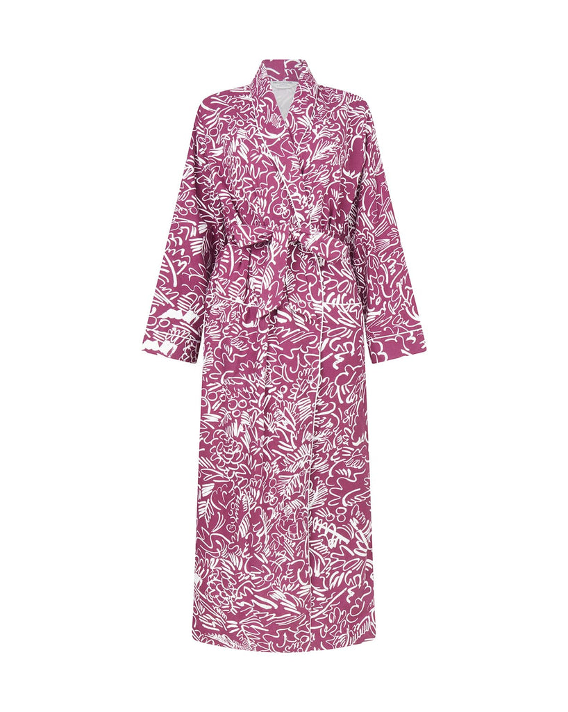 Women's Brushed Cotton Dressing Gown - Abstract | Bonsoir of London