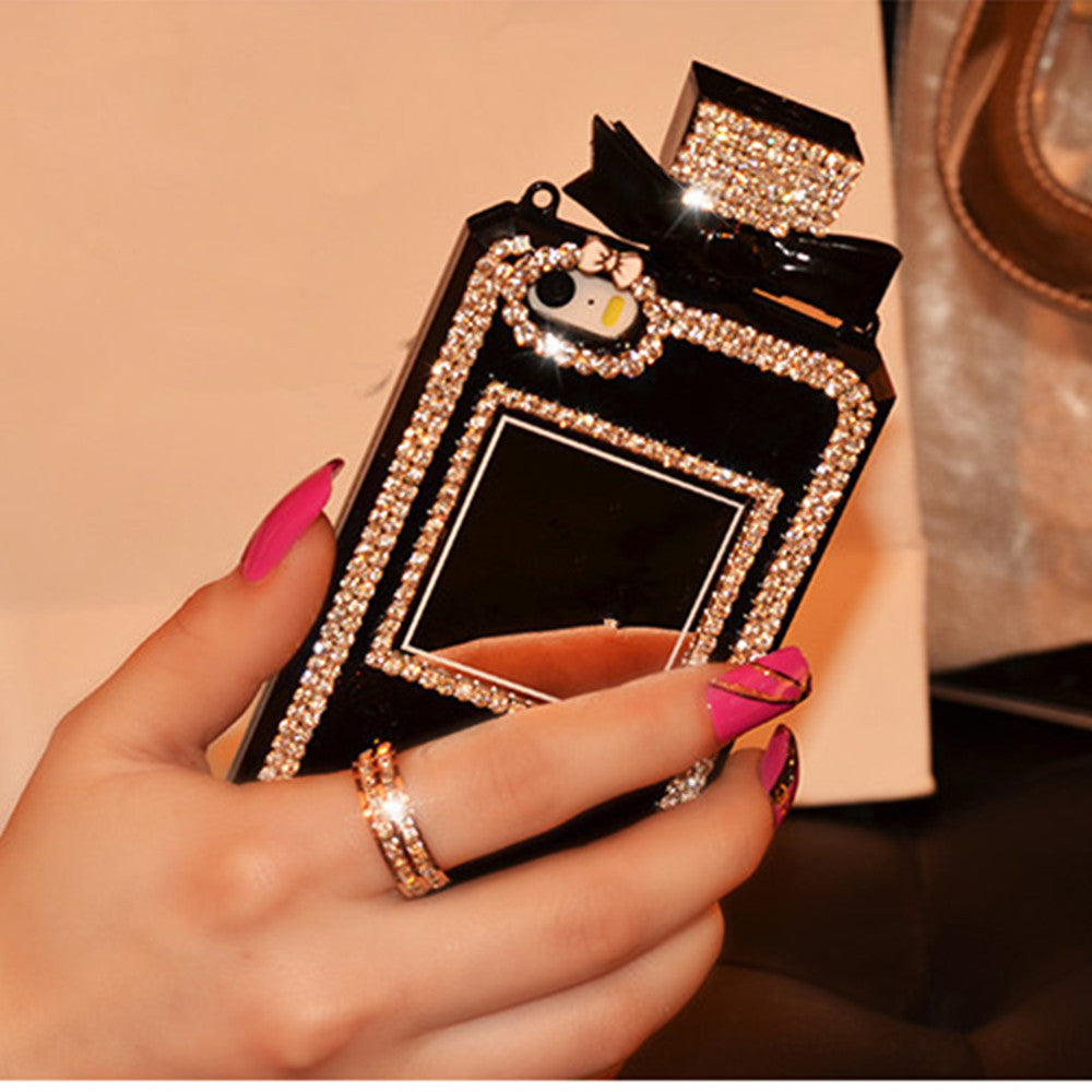 Luxury Tpu Chain Perfume Bottle Case Bling Rhinestone Diamond Cover Fo Take Supply