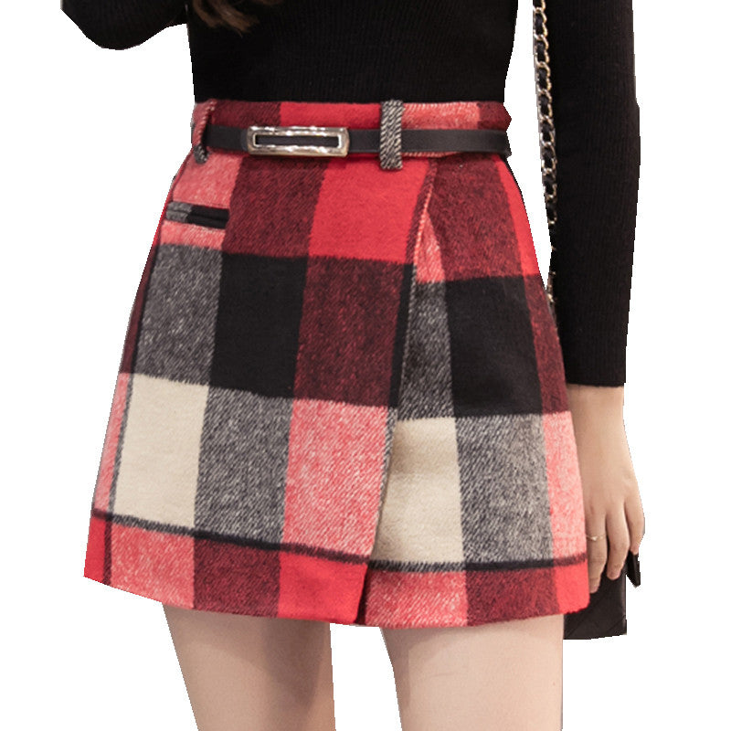 New College Wind Women S Plaid Skirts Slim A Line Female Faldas