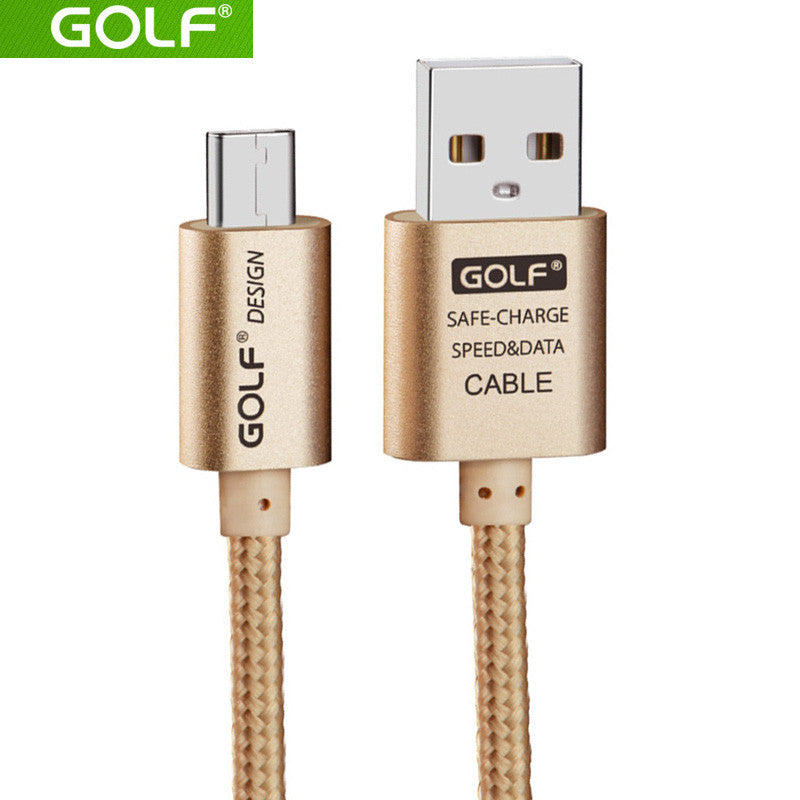 Golf Nylon Micro Usb Cable Metal Braided Data Sync 1m 15m 2m 3m