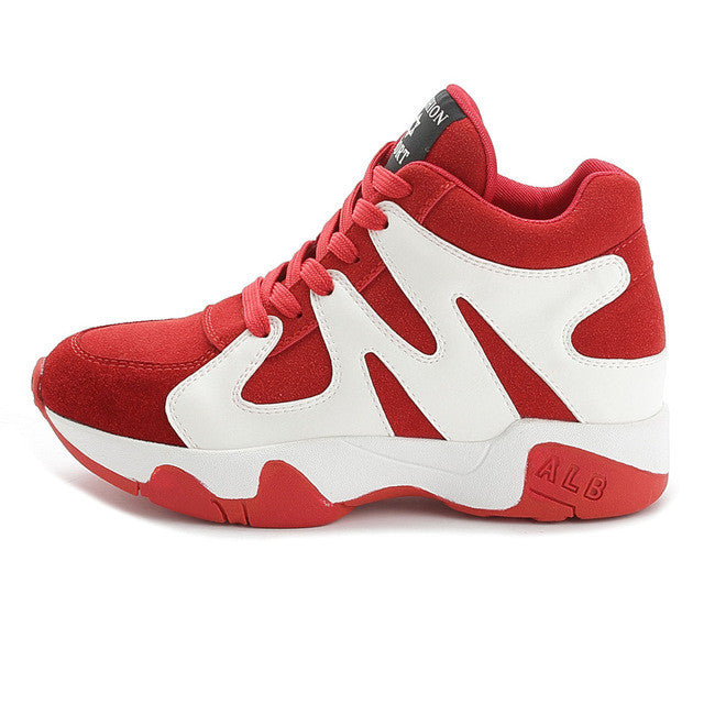 red leather sneakers ladies