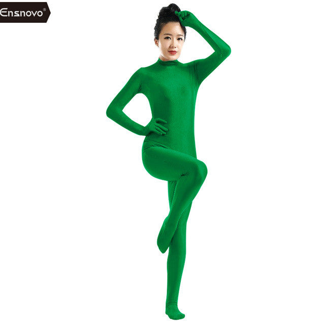 green tight jumpsuit