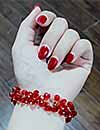 Crystal-Bead-Cluster-Bracelet-on-wrist-colour-red-mayfairtrends