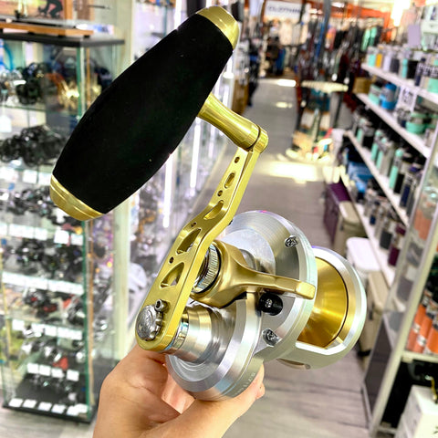 Shimano Talica reel fitted with a Maxel Custom Power T-Bar Handle