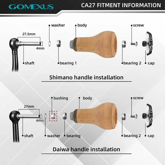 Gomexus CA27 Light Cork 27mm Knob Fitting
