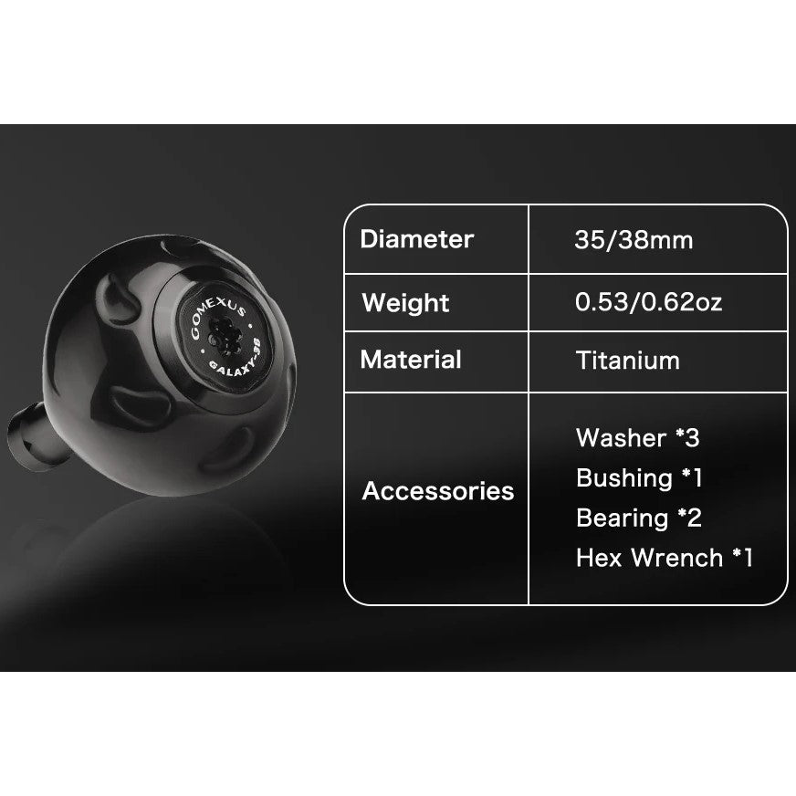 Gomexus Galaxy TA38 38mm Titanium Knob Specs