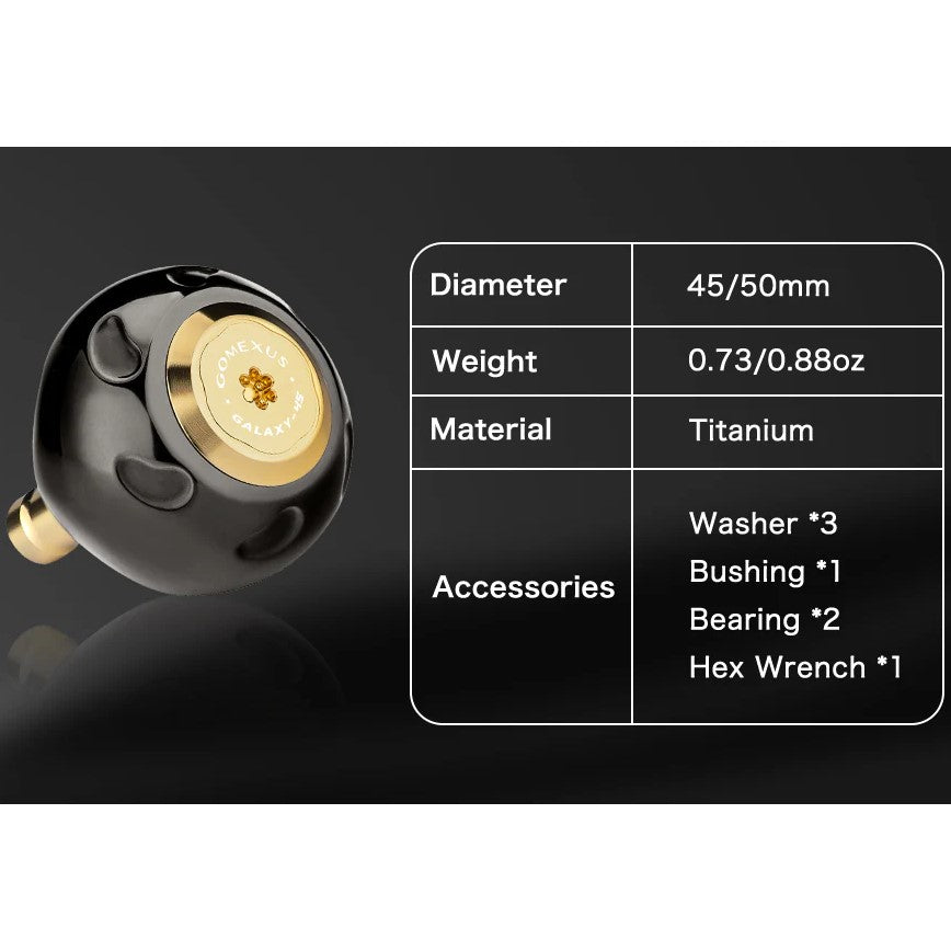 Gomexus TB45 45mm Titanium Power Knob Specs